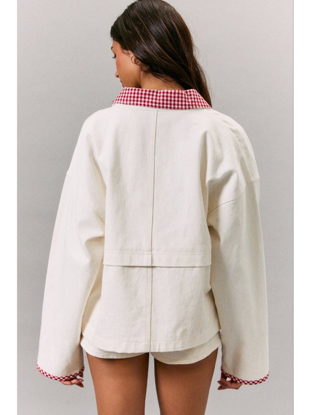 ❌SOLD OUT❌ NEW HAMPSHIRE SPACE WHITE GINGHAM BARN JACKET - Picture 2 of 2